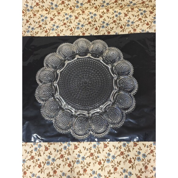 Vintage Indiana Glass Hobnail Deviled Egg Oyster Platter Clear Glass 15 Eggs 11” - Picture 4 of 4